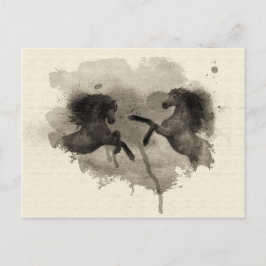 Aquarellpferde Postkarte