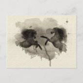 Aquarellpferde Postkarte (Vorderseite)