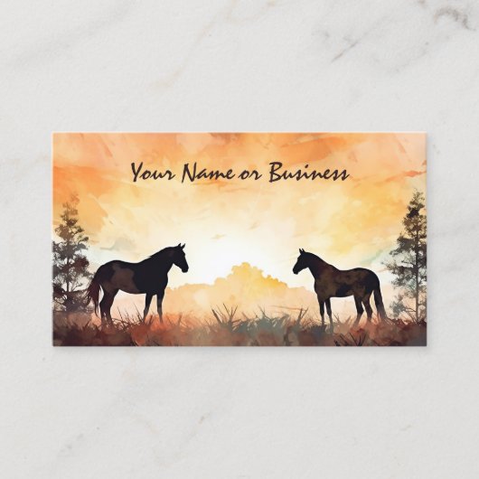 Aquarellpferde | Schönes Pferd Visitenkarte (Vorderseite)