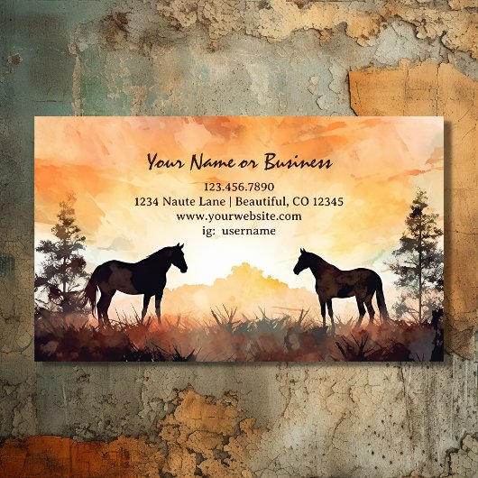 Aquarellpferde | Schönes Pferd Visitenkarte