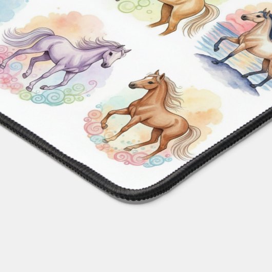 Aquarellpferde Schreibtischunterlage (Ecke)