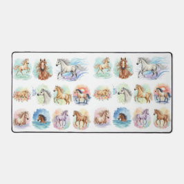 Aquarellpferde Schreibtischunterlage