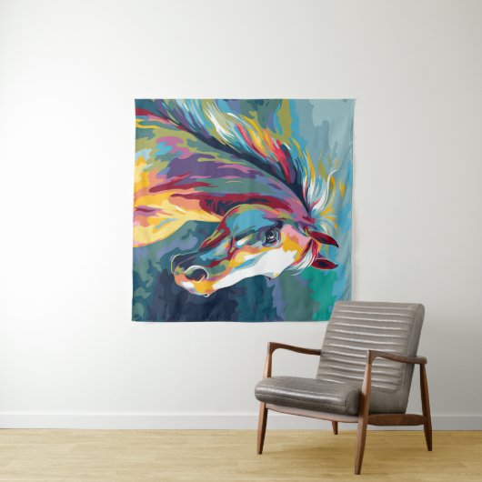 Aquarellpferde Wandteppich (Beispiel (Horizontal))