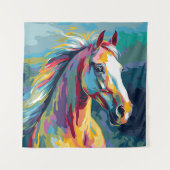 Aquarellpferde Wandteppich (Vorderseite)