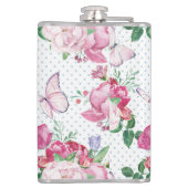 Aquarellpferde, Wasserfarbenschmetterling Flachmann (Rückseite)