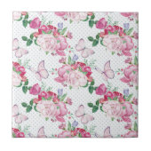 Aquarellpferde, Wasserfarbenschmetterling Fliese (Vorderseite)