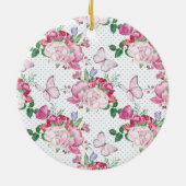 Aquarellpferde, Wasserfarbenschmetterling Keramik Ornament (Hinten)