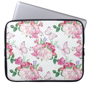 Aquarellpferde, Wasserfarbenschmetterling Laptopschutzhülle