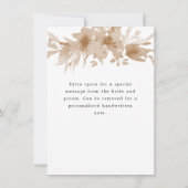 Aquarellpfirsich beige braune Blüte Dankeschön Einladung (Rückseite)