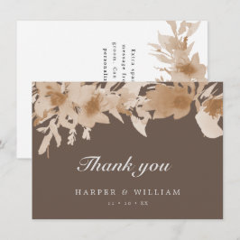 Aquarellpfirsich beige braune Blüte Dankeschön Einladung