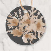 Aquarellpfirsich/beige-graue Blumenzeremonie Geschenkanhänger (Rückseite)