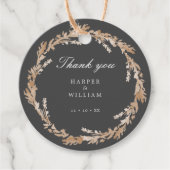 Aquarellpfirsich/beige-graue Blumenzeremonie Geschenkanhänger (Vorderseite)