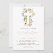 Aquarellpfirsich Bläserkreuz Einladung (Vorderseite)