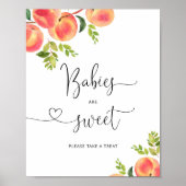Aquarellpfirsich Die Babys sind süß und nehmen ein Poster (Vorne)