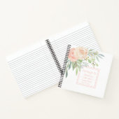 Aquarellpfirsich und Gästebuch der grünen Flora | Notizbuch (Innenseite)