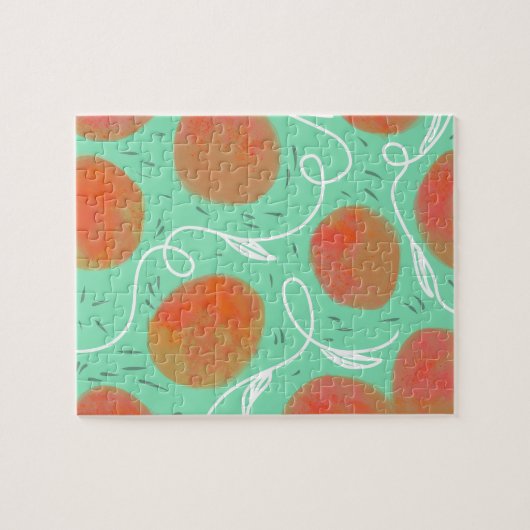 Aquarellpfirsich und Mango Abstrakt Puzzle (Horizontal)