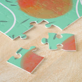 Aquarellpfirsich und Mango Abstrakt Puzzle (Seite)