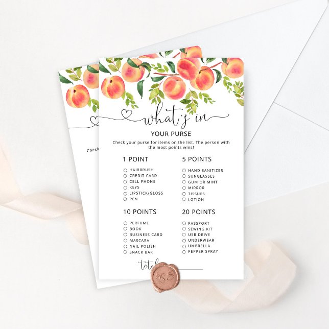 Aquarellpfirsich Was in Ihrem Geldbeutel-Spiel (Von Creator hochgeladen)