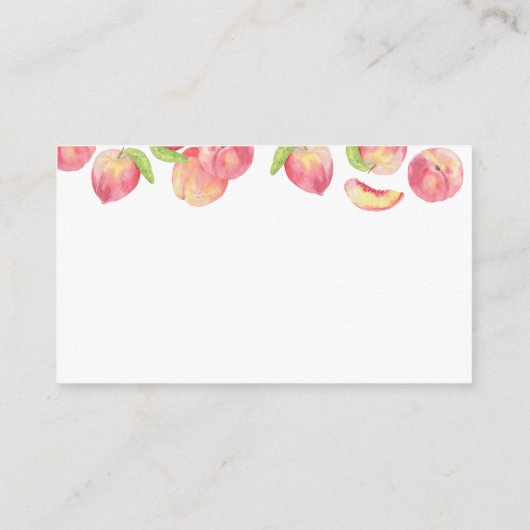 Aquarellpfirsich, wie viele Pfirsiche sich im Glas Begleitkarte (Rückseite)