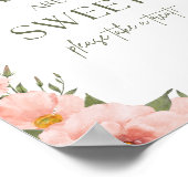 Aquarellpfirsichblütenbabys sind süßes Poster (Ecke)