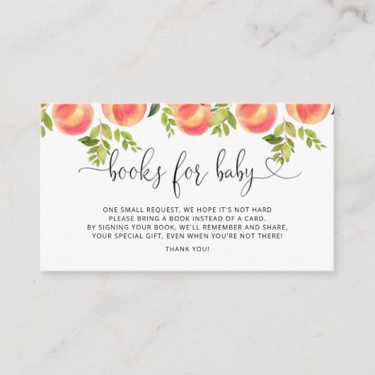 Aquarellpfirsichbücher für die Kinderkarte Begleitkarte (Vorderseite)