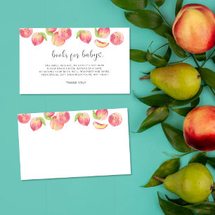Aquarellpfirsichbücher für die Kinderkarte Begleitkarte