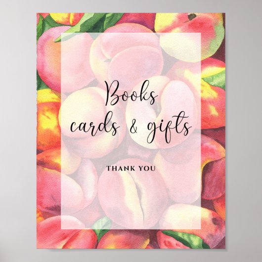 Aquarellpfirsiche - Bücherkarten und Geschenkposte Poster (Vorne)