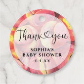 Aquarellpfirsiche - Danke, Baby Dusche Geschenkanhänger (Vorderseite)