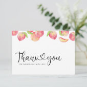 Aquarellpfirsiche danke Karte (Stehend Vorderseite)