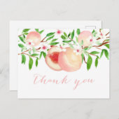 Aquarellpfirsiche danken dir note postkarte (Vorne/Hinten)
