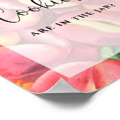 Aquarellpfirsiche - erraten Sie, wie viele Kekse e Poster (Ecke)