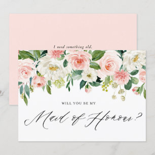 Aquarellpfirsiche Florals meine Trauzeugin Einladung