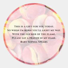 Aquarellpfirsiche - Gebetskorbsticker Runder Aufkleber