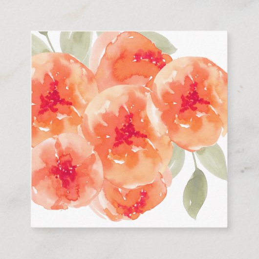 Aquarellpfirsiche Hochzeitsunterkunft Begleitkarte (Rückseite)