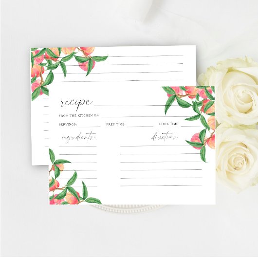 Aquarellpfirsiche - Rezept-Karte