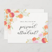 Aquarellpfirsiche sind mein persönlicher Begleiter Einladungspostkarte (Vorne/Hinten)