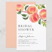 Aquarellpfirsiche Sommerdusche Einladung (Vorne/Hinten)