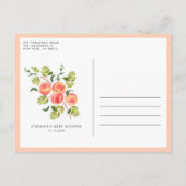 Aquarellpfirsiche Sommerdusche Einladungspostkarte (Rückseite)