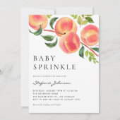 Aquarellpfirsiche Summer Baby Sprinkle Einladung (Vorderseite)