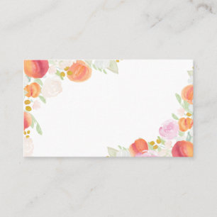 Aquarellpfirsiche und Blume Platzkarte