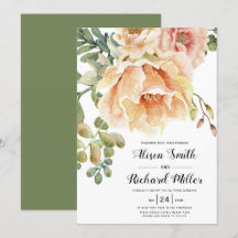 Aquarellpfirsicheien Blume Schrift Typografie Hoch