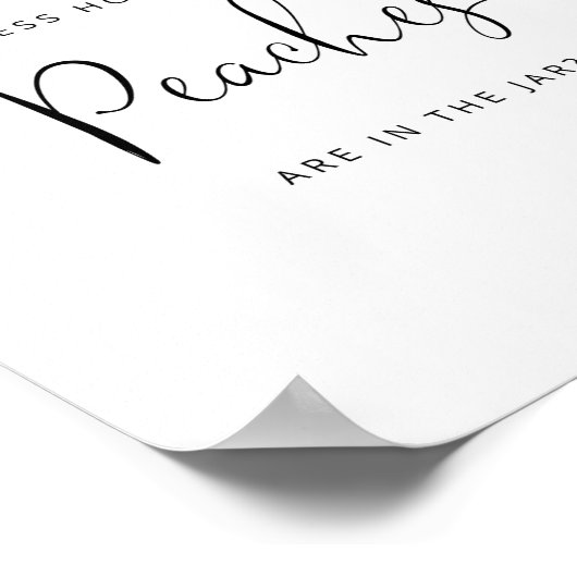 Aquarellpfirsichfarben schätzen wie viele Pfirsich Poster (Ecke)