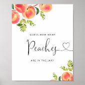 Aquarellpfirsichfarben schätzen wie viele Pfirsich Poster (Vorne)