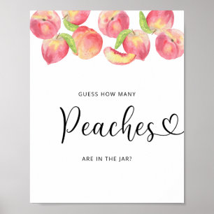 Aquarellpfirsichfarben schätzen wie viele Pfirsich Poster