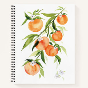Aquarellpfirsichfrüchte Notizblock