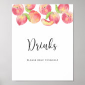 Aquarellpfirsichtränke helfen dir selbst Poster (Vorne)