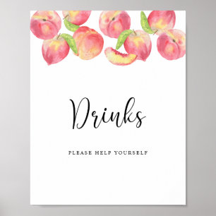 Aquarellpfirsichtränke helfen dir selbst Poster