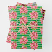 Aquarellpflanze auf Streifen Geschenkpapier Set (Beispiel)