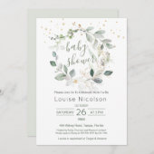 Aquarellpflanze Babydusche Einladung (Vorne/Hinten)