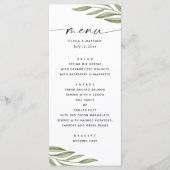 Aquarellpflanze Blumenschrift Hochzeit Menükarte (Vorderseite)